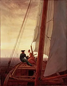 Passenger Prints: On a Sailing Ship, 1818. Creator: Caspar David Friedrich