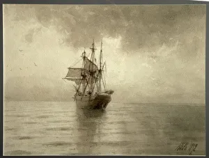 Sailing ship, 1892. Artist: Lagorio, Lev Felixovich (1827-1905) Sailing ship, 1892. Artist: Lagorio, Lev Felixovich (1827-1905)
