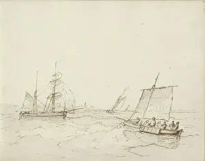 Schotel Petrus Johannes Circle Of Prints: Sailing ships at sea, c.1825-c.1875. Creator: Circle of Petrus Johannes Schotel