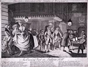 June Collection: The sailors adventure to the streights of Merryland or, an evening view on Ludgate Hill, 1749