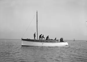 Sailors on board cabin cruiser, 1914. Creator: Kirk & Sons of Cowes Sailors on board cabin cruiser, 1914. Creator: Kirk & Sons of Cowes