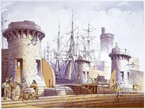 Dockside Prints: Sailors on the dockside, Liverpool, 1864. Artist: William Gawin Herdman