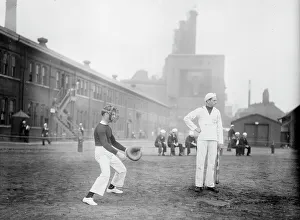 Navy Yard Prints: Sailors at play, Brooklyn Navy Yard, 1914. Creator: Bain News Service