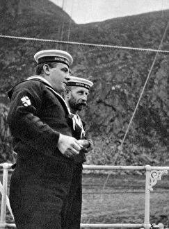 The Daily Telegraph Collection: Two sailors on the royal yacht off the coast of Norway, 1904 (1908).Artist: Queen Alexandra