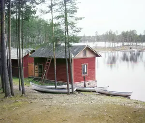 Finland Europe Prints: On the Saimaa Lake, between 1905 and 1915. Creator: Sergey Mikhaylovich Prokudin-Gorsky