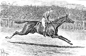 Carl Hentschel Ltd Prints: Sainfoin, the Winner of the Derby: the preliminary canter, 1890. Creator: Carl Hentschel