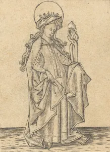Pliers Prints: Saint Agatha, c. 1465. Creator: Israhel van Meckenem