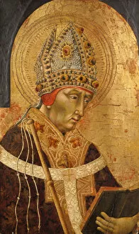 Tempera On Wood Collection: Saint Ambrose, 1465-70. Creator: Giovanni di Paolo