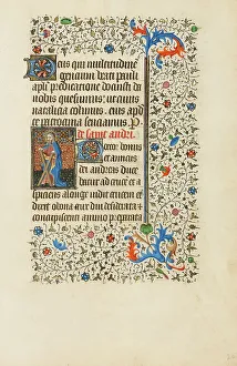 Saint Andrew with a Cross; Book of Hours, about 1440-1450. Creator: Workshop of the Bedford Master