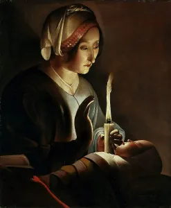 De 1583 1652 Prints: Saint Anne with the Christ Child, ca 1645-1648. Creator: La Tour, Georges, de (1583-1652)