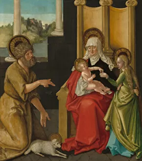 Images Dated 30th March 2021: Saint Anne with the Christ Child, the Virgin, and Saint John the Baptist, c. 1511