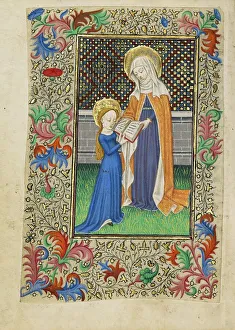 Learning Prints: Saint Anne Teaching the Virgin to Read; Book of Hours