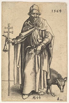 Hieronymus Wierix Gallery: Saint Anthony, 1564. Creators: Hieronymous Wierix, Jan Wierix
