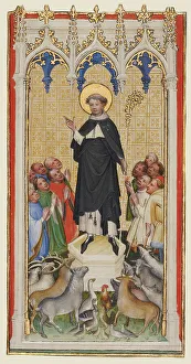 Saint Anthony Abbot Blessing the Animals, the Poor, and the Sick, about 1400-1410. Creator: Master of St. Veronica