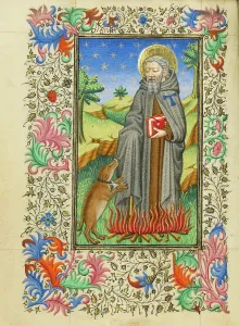 Pain Prints: Saint Anthony Abbot; Book of Hours, about 1430-1440. Creator: Fastolf Master