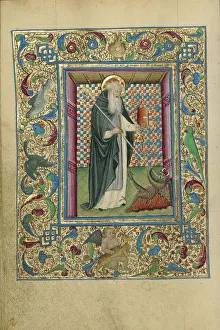 Crook Prints: Saint Anthony Constraining a Devil; Book of Hours, about 1460. Creator: Unknown
