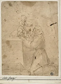 Anthony Of Padua St Prints: Saint Anthony of Padua Adoring the Christ Child, n.d. Creator: Guglielmo Caccia