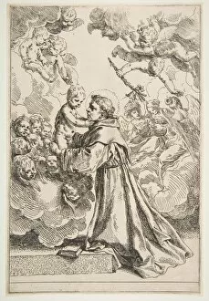 Simone Collection: Saint Anthony of Padua adoring the Christ Child in Glory, ca. 1640
