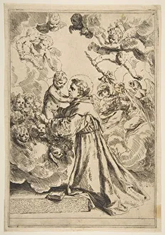 Saint Anthony of Padua adoring the Christ Child in Glory, copy after Cantarini, ca