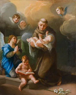 Preacher Prints: Saint Anthony of Padua with baby Jesus. Creator: Luti, Benedetto (1666-1724)