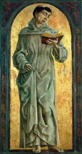 Wonderworker Prints: Saint Anthony of Padua Reading, ca 1475. Creator: Tura, Cosimo (before 1431-1495)