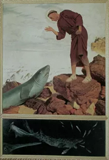 Cave Collection: Saint Anthony Preaching to the Fish. Artist: Bocklin, Arnold (1827-1901)