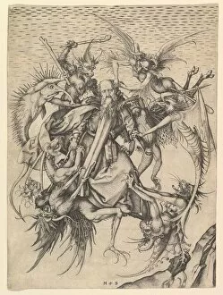 Schongauer Collection: Saint Anthony Tormented by Demons, ca. 1470-75. Creator: Martin Schongauer