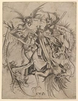 Schongauer Collection: Saint Anthony Tormented by Demons, late 15th century. Creator: Master FVB