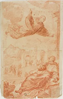 Saint Appearing to Sleeping Monk, n.d. Creator: Unknown