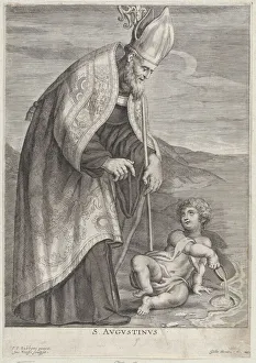 Augustine St Prints: Saint Augustine, appearing to a child on a beach, ca. 1640-60. Creator: Jacob Neeffs