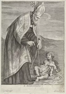 Peter Paul Rubens Collection: Saint Augustine, appearing to a child on a beach, ca. 1640-60. Creator: Jacob Neeffs