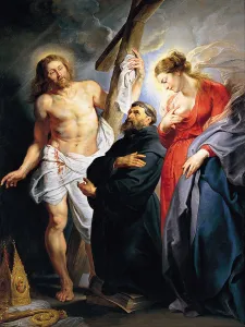 Saint Augustine Between Christ and the Virgin. Artist: Rubens, Pieter Paul (1577-1640) Saint Augustine Between Christ and the Virgin. Artist: Rubens, Pieter Paul (1577-1640)