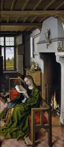 Reading Woman Prints: Saint Barbara, 1438. Artist: Campin, Robert (ca. 1375-1444)