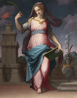 Helper Prints: Saint Barbara. Artist: Vasari, Giorgio (1511-1574)