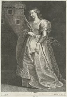 Peter Paul Rubens Collection: Saint Barbara, ca. 1615-75. Creator: Lucas Vorsterman