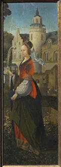 Fourteen Holy Helpers Prints: Saint Barbara. Holy Family with Angels and Saints Catherine and Barbara (Triptych)