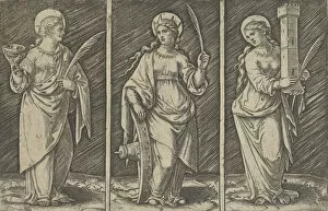Raimondi Gallery: Saint Barbara (left), Saint Catherine, (center), Saint Lucy (right), ca. 1500-1527. ca