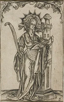 S Master Prints: Saint Barbara with a Palm and a Book, 1500-25. Creator: Master S