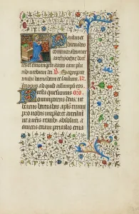 Workshop Of The Bedford Master Prints: Saint Barnabas Reading from a Book; Book of Hours