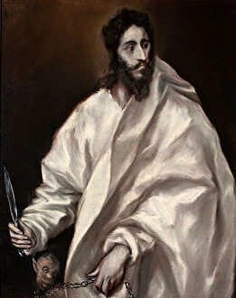 Monk Collection: Saint Bartholomew. Artist: El Greco, Dominico (1541-1614)
