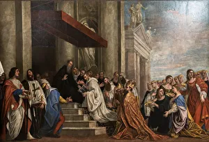 1640 Prints: Saint Benedict delivering his rule to the Princes of Earth