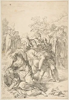 Saint Benedict exorcising a demon, ca. 1637-1639. Creator: Simone Cantarini