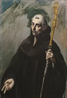 Christian Saint Collection: Saint Benedict of Nursia, 1577-1579. Artist: El Greco, Dominico (1541-1614)