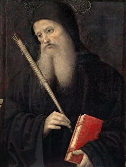 Benedict Of Nursia Gallery: Saint Benedict (Predella of the San Pietro Polyptych), c. 1497. Creator: Perugino (ca