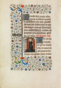 St Benedict Prints: Saint Benedict with a Staff and a Book; Book of Hours