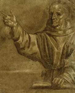 Lead White Prints: Saint Bernardino of Siena Preaching from an Open Book, 1570/90. Creator: Unknown