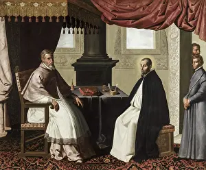 De 1598 1664 Prints: Saint Bruno of Cologne visits Pope Urban II