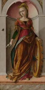 Saint Catherine of Alexandria, c. 1492. Artist: Crivelli, Carlo (c. 1435-c. 1495) Saint Catherine of Alexandria, c. 1492. Artist: Crivelli, Carlo (c. 1435-c. 1495)