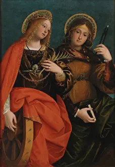 Fourteen Holy Helpers Prints: Saint Catherine of Alexandria and Saint Apollonia