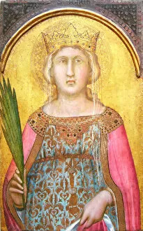 Tempera On Wood Collection: Saint Catherine of Alexandria, shortly after 1342. Creator: Pietro Lorenzetti